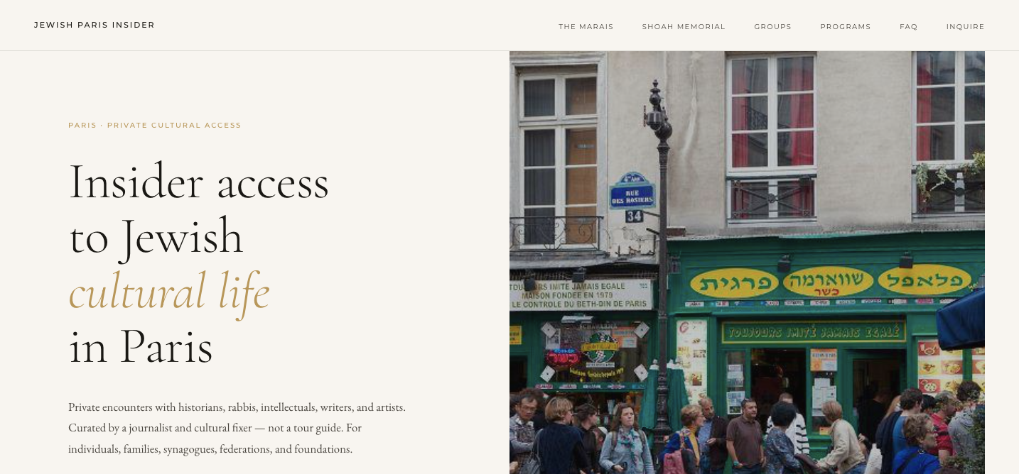 Jewish Paris Insider — expérience culturelle premium
